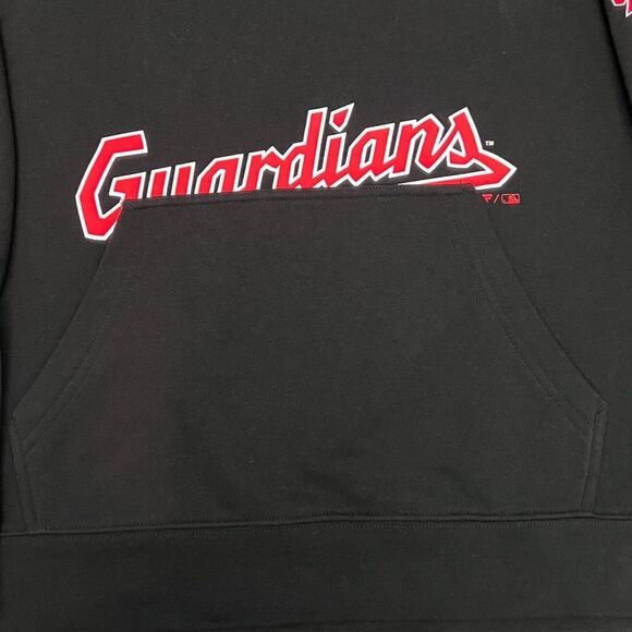 🔥⚾️ NWT CLEVELAND GUARDIANS MLB Hoodie Sweatshirt Black/Red Size Lg - Brand NEW - Picture 8 of 13